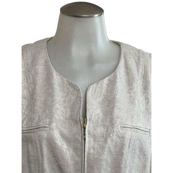 Perceptions Womens Floral Textured Jacket Size 14 Rayon/Polyester/Linen Blend - Picture 2 of 12